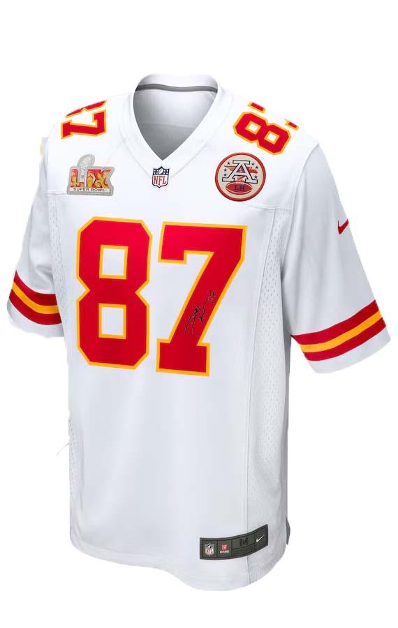 Autographed Chiefs TRAVIS KELCE Super Bowl LIX Replica Jersey